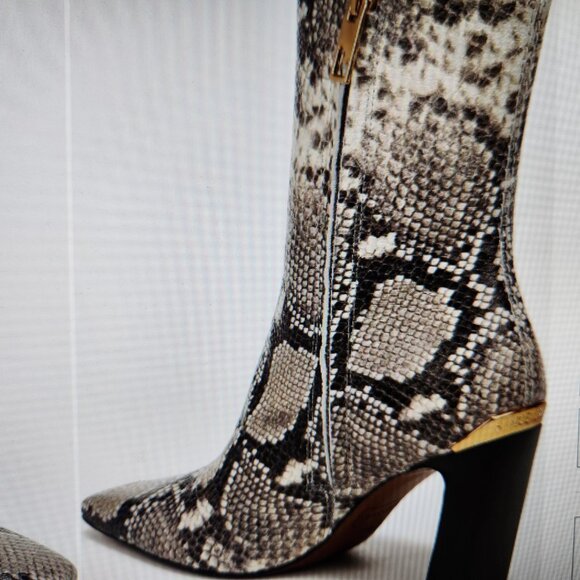 Franco Sarto "Briar" Grey Leather Heeled Boots. NIB. Size 10 - Picture 2 of 14